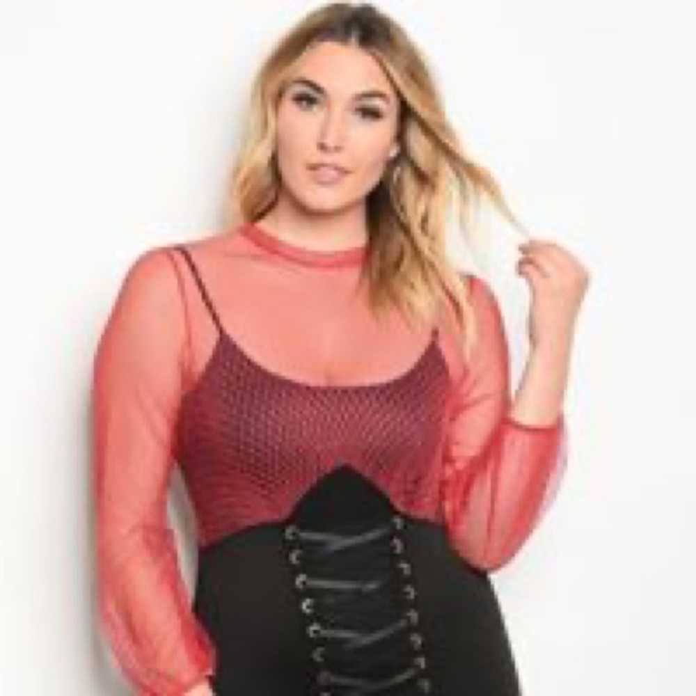 Black w/red mesh dress. New!!